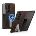 thumbnail image 1 of Dteck Magnetic Case for Samsung Galaxy Z Fold 7 with Rotating Metal Stand, Compatible with MagSafe, Slim PU Leather Shockprood Phone Cover for Galaxy Z Fold 7,Coffee, 1 of 7
