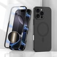 thumbnail image 1 of Dteck Magnetic Case with Screen Protector for iPhone 16 Pro Max,Shockproof Magnetic Adsorption Bumper Case PC Back Compatible with MagSafe Cover for iPhone 16 Pro Max,Black, 1 of 5