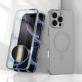 thumbnail image 1 of Dteck Magnetic Case with Screen Protector for iPhone 16 Pro Max,Shockproof Magnetic Adsorption Bumper Case PC Back Compatible with MagSafe Cover for iPhone 16 Pro Max,Gray, 1 of 5