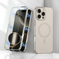 thumbnail image 1 of Dteck Magnetic Case with Screen Protector for iPhone 16 Pro Max,Shockproof Magnetic Adsorption Bumper Case PC Back Compatible with MagSafe Cover for iPhone 16 Pro Max,Titaniumgray, 1 of 5