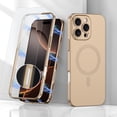 thumbnail image 1 of Dteck Magnetic Case with Screen Protector for iPhone 16 Pro Max,Shockproof Magnetic Adsorption Bumper Case PC Back Compatible with MagSafe Cover for iPhone 16 Pro Max,Gold, 1 of 5