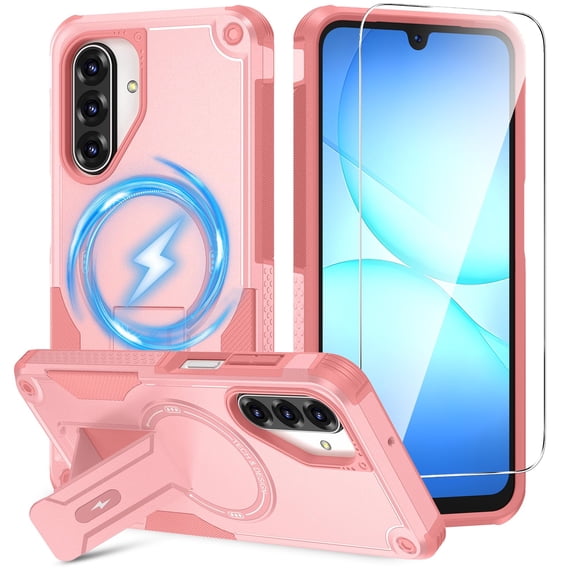 Dteck Magnetic Case with Tempered Glass Screen Protector for Samsung ...