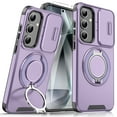 thumbnail image 1 of Dteck Magnetic Case with Tempered Glass Screen Protector for Samsung Galaxy A36 5G,Shockproof Hard Plastic Shell Phone Case with Phone Ring Grip Holder Kickstand/Slide Camera Cover,Purple, 1 of 9