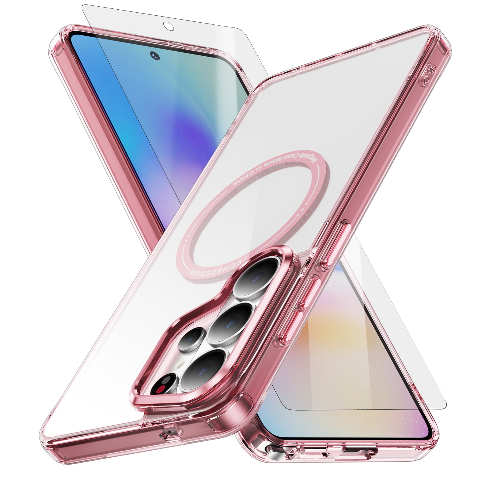 Dteck Magnetic Case with Tempered Glass Screen Protector for Samsung ...