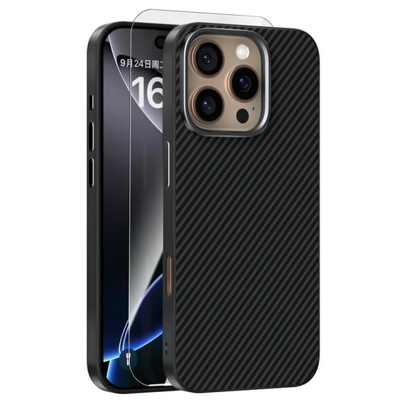 Dteck Magnetic Case with Tempered Glass Screen Protector for iPhone 16 ...