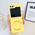 thumbnail image 1 of Dteck Magnetic Case for Z Flip 3 Case, Compatible with Magsafe Accessories, Shockproof Ultra Slim Case,Hybrid Hard Back Bumper Protective Phone Case for Samsung Z Flip 3 5G,Yellow, 1 of 5