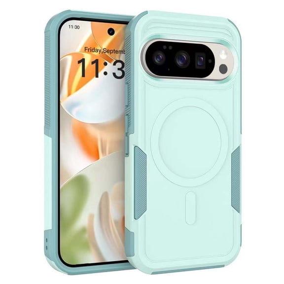 Dteck Magnetic Case for Google Pixel 10 Pro XL, Compatble with MagSafe, Heavy Duty Dual-Layer Shockproof Matte Finish Phone Cover,Mint