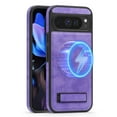 thumbnail image 1 of Dteck Magnetic Case for Google Pixel 9, Compatible with MagSafe, PU Leather TPU Bumper Shockproof Protective Cover with Kickstand,Purple, 1 of 6