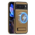 thumbnail image 1 of Dteck Magnetic Case for Google Pixel 9 Pro, Compatible with MagSafe, PU Leather TPU Bumper Shockproof Protective Cover with Kickstand,Desert Gold, 1 of 6
