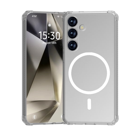 Dteck Magnetic Case for Samsung Galaxy S26, Shockproof Crystal Clear Slim Transparent Anti-Slip Cover Support Wireless Charging, A