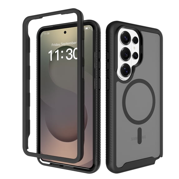 Dteck Magnetic Case for Samsung Galaxy S26 Ultra, Compatible with MagSafe, Translucent Back with Front Frame Rugged Shockproof Protective Cover,Black
