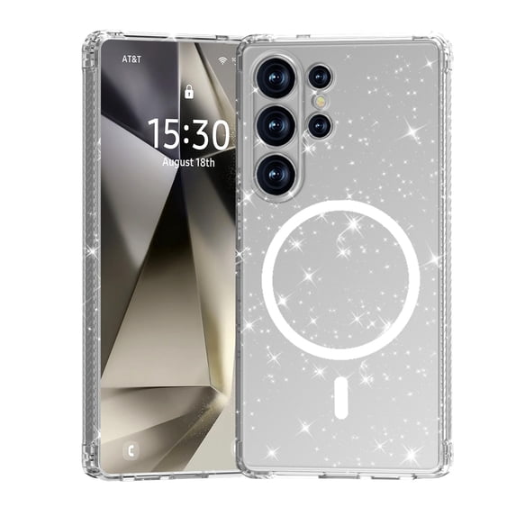 Dteck Magnetic Case for Samsung Galaxy S26 Ultra, Shockproof Crystal Clear Slim Transparent Anti-Slip Cover Support Wireless Charging, A