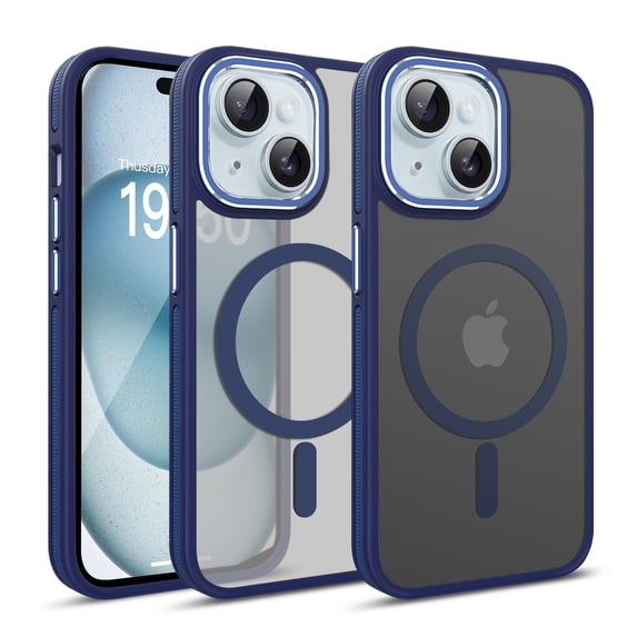 Dteck Magnetic Case for iPhone 11, Compatible with MagSafe, Translucent Matte Back Shockproof Phone Cover,Blue