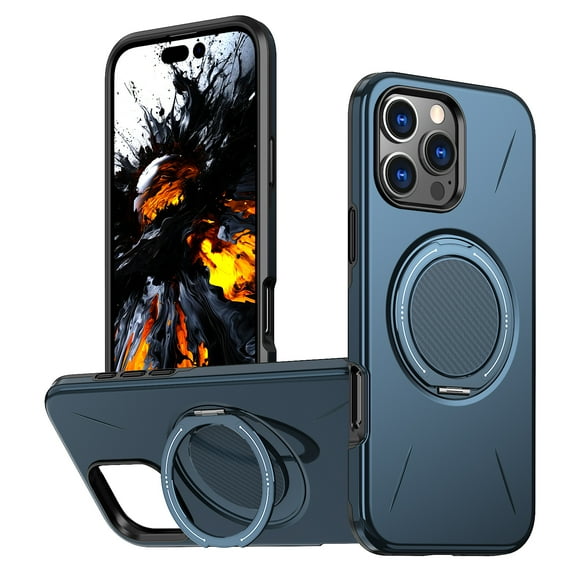 Dteck Magnetic Case for iPhone 11,Shockproof TPU+PC Ring Holder Kickstand Case Compatible with Mag Safe Slim Back Cover,Blue