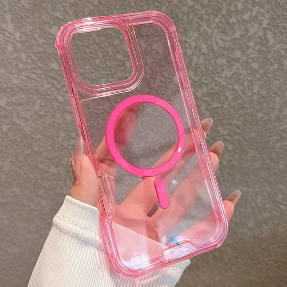 Dteck Magnetic Case for iPhone 12 Pro / 12 6.1", Compatible with MagSafe, Shockproof Protective Bumper Phone Case for iPhone 12 Pro / 12 6.1",Pink