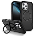thumbnail image 1 of Dteck Magnetic Case for iPhone 13 Pro Max,Shockproof TPU Matte PC Case 360° Rotatable Ring Holder Kickstand Compatible with Mag Safe Back Cover,Black, 1 of 8