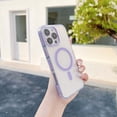 thumbnail image 1 of Dteck Magnetic Case for iPhone 14,Shockproof Clear TPU+PC Case Compatible with MagSafe Slim Anti-Yellowing Back Cover for iPhone 14,Purple, 1 of 5
