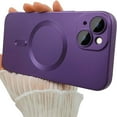 thumbnail image 1 of Dteck Magnetic Case for iPhone 15 Plus, Compatible with MagSafe, Matte Metallic Luster Design Slim Cover with Camera Lens Protector,Purple, 1 of 5