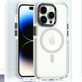 thumbnail image 1 of Dteck Magnetic Case for iPhone 15 Pro, Compatible with MagSafe, Clear Slim Crystal Transparent Cover Shockproof Bumper Case for iPhone 15 Pro,White, 1 of 6
