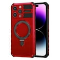 thumbnail image 1 of Dteck Magnetic Case for iPhone 15 Pro Max,Shockproof Silicone+PC Case Compatible with Mag Safe Ring Holder Kickstand Cover for iPhone 15 Pro Max, Red, 1 of 8