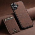thumbnail image 1 of Dteck Magnetic Case for iPhone 16 Plus, Detachable Wallet PU Leather Case with Card Slot Kickstand Business Retro Phone Cover, Brown, 1 of 1