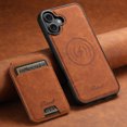 thumbnail image 1 of Dteck Magnetic Case for iPhone 16 Plus, Detachable Wallet PU Leather Case with Card Slot Kickstand Business Retro Phone Cover, Khaki, 1 of 6