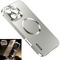 thumbnail image 1 of Dteck Magnetic Case for iPhone 16 Pro, Compatible with MagSafe, CD Metal Ring Shockproof Metal Bumper PC Back with Lock, Camera Protection, Titanium, 1 of 7