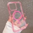 thumbnail image 1 of Dteck Magnetic Case for iPhone 16 Pro, Compatible with MagSafe, Shockproof Protective Bumper Phone Case for iPhone 16 Pro,Pink-Clear Back, 1 of 7