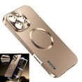 thumbnail image 1 of Dteck Magnetic Case for iPhone 16 Pro Max, Compatible with MagSafe, CD Metal Ring Shockproof Metal Bumper PC Back with Lock, Camera Protection, Gold, 1 of 7