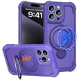 thumbnail image 1 of Dteck Magnetic Case for iPhone 16 Pro Max, Compatible with MagSafe, Military Drop Protection Shockproof Rugged Cover with Invisible Stand,Purple, 1 of 6
