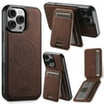 thumbnail image 1 of Dteck Magnetic Case for iPhone 16 Pro Max, Detachable Wallet PU Leather Case with Card Slot Kickstand Business Retro Phone Cover, Brown, 1 of 7