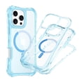thumbnail image 1 of Dteck Magnetic Case for iPhone 16, Shockproof 3-Layer Military Grade Protection Clear Case Compatible with Mag Safe Back Cover with Wrist Strap,Blue, 1 of 7