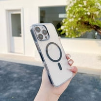 Dteck Magnetic Case for iPhone 16e,Shockproof Clear TPU PC Case Compatible with MagSafe Slim Anti-Yellowing Back Cover for iPhone 16e,Black