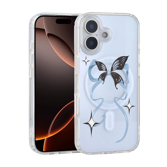 Dteck Magnetic Case for iPhone 17 6.3 Inch, Compatible with MagSafe, Unique Stylish Pattern Phone Case for iPhone 17,Big Bowknot