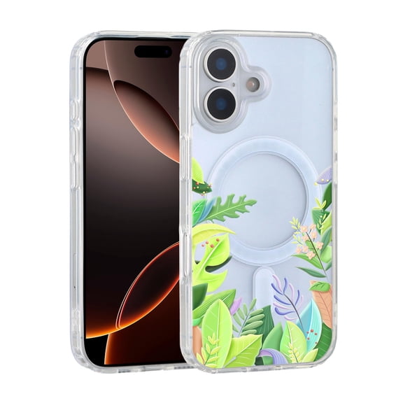Dteck Magnetic Case for iPhone 17 6.3 Inch, Compatible with MagSafe, Unique Stylish Pattern Phone Case for iPhone 17,Green