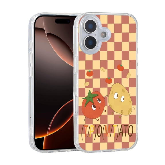 Dteck Magnetic Case for iPhone 17 6.3 Inch, Compatible with MagSafe, Unique Stylish Pattern Phone Case for iPhone 17,Tomato & Potato