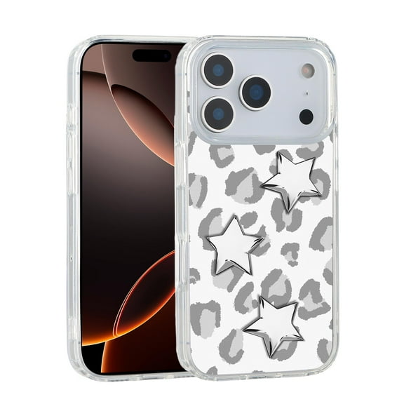 Dteck Magnetic Case for iPhone 17 Pro 6.3 Inch, Compatible with MagSafe, Unique Stylish Pattern Phone Case for iPhone 17 Pro,White Leopard