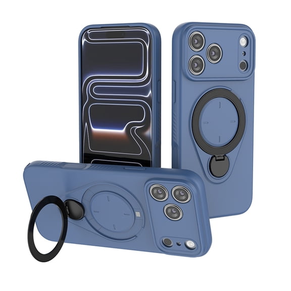 Dteck Magnetic Case for iPhone 17 Pro,Shockproof TPU Case Compatible with Mag Safe Ring Holder Stand Cover for iPhone 17 Pro,Blue