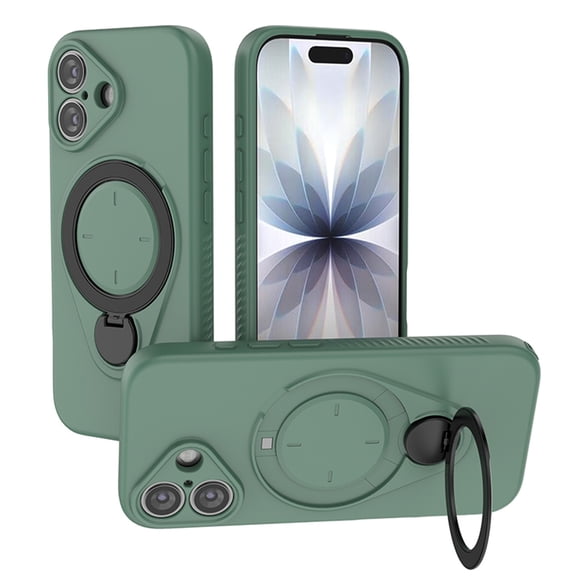 Dteck Magnetic Case for iPhone 17,Shockproof TPU Case Compatible with Mag Safe Ring Holder Stand Cover for iPhone 17,Green