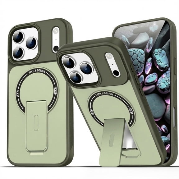 Dteck Magnetic Case for iPhone Air,Shockproof TPU+PC Case Compatible with Mag Safe Kickstand Back Cover for iPhone Air,Green