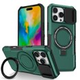 thumbnail image 1 of Dteck Magnetic Case for iPhone 11 Pro Max,Shockproof Silicone Case Compatible with MagSafe Slide Lens Protectio Ring Holder Kickstand Cover for iPhone 11 Pro Max,Darkgreen, 1 of 10