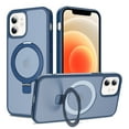 thumbnail image 1 of Dteck Magnetic Case for iPhone 12 /12 Pro,Shockproof Matte Translucent PC Case Compatible with Mag Safe Ring Holder Kickstand Silicone Bumper Cover for iPhone 12 /12 Pro,Blue, 1 of 6