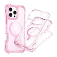 thumbnail image 1 of Dteck Magnetic Case for iPhone 12 Pro Max, Shockproof 3-Layer Military Grade Protection Clear Case Compatible with Mag Safe Back Cover with Wrist Strap,Pink, 1 of 7