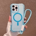 thumbnail image 1 of Dteck Magnetic Case for iPhone 12 Pro Max, Shockproof Rugged Cover with Lanyard Slim Lightweight PC+TPU Non-Slip Wireless Charging Anti-Fingerprint Translucent Matte Phone Case, Blue, 1 of 10