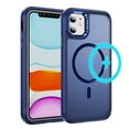 thumbnail image 1 of Dteck Magnetic Case for iPhone 12 & iPhone 12 Pro 6.1 Inch Compatible with MagSafe & Magnetic Car Phone Mount, Slim TPU Frosted Matte Protective Shockproof Phone Case Cover,Deep Blue, 1 of 9