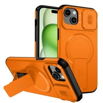 Dteck Magnetic Case for iPhone 12 mini,iPhone 13 mini Shockproof TPU PC Case Compatible with Mag Safe with Sliding Camera Lens Protection Kickstand Cover for iPhone 12 mini/13 mini ,Orange