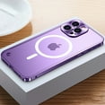 thumbnail image 1 of Dteck Magnetic Case for iPhone 13 Pro,Luxury Metal Aluminum Alloy Bumper Case Shockproof Compatible with MagSafe Matte Translucent Back Cover with Safety Lock ,Purple, 1 of 6