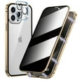 thumbnail image 1 of Dteck Magnetic Case for iPhone 13 Pro Max with HD Glass Camera Lens Protector, High Sensitivity Privacy Screen Metal Frame Anti-Peep Double Sided Case for iPhone 13 Pro Max,Gold, 1 of 6