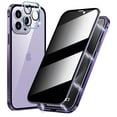 thumbnail image 1 of Dteck Magnetic Case for iPhone 13 Pro Max with HD Glass Camera Lens Protector, High Sensitivity Privacy Screen Metal Frame Anti-Peep Double Sided Case for iPhone 13 Pro Max,Purple, 1 of 6