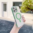 thumbnail image 1 of Dteck Magnetic Case for iPhone 13 Pro Max,Shockproof Clear TPU+PC Case Compatible with MagSafe Slim Anti-Yellowing Back Cover for iPhone 13 Pro Max,Green, 1 of 5